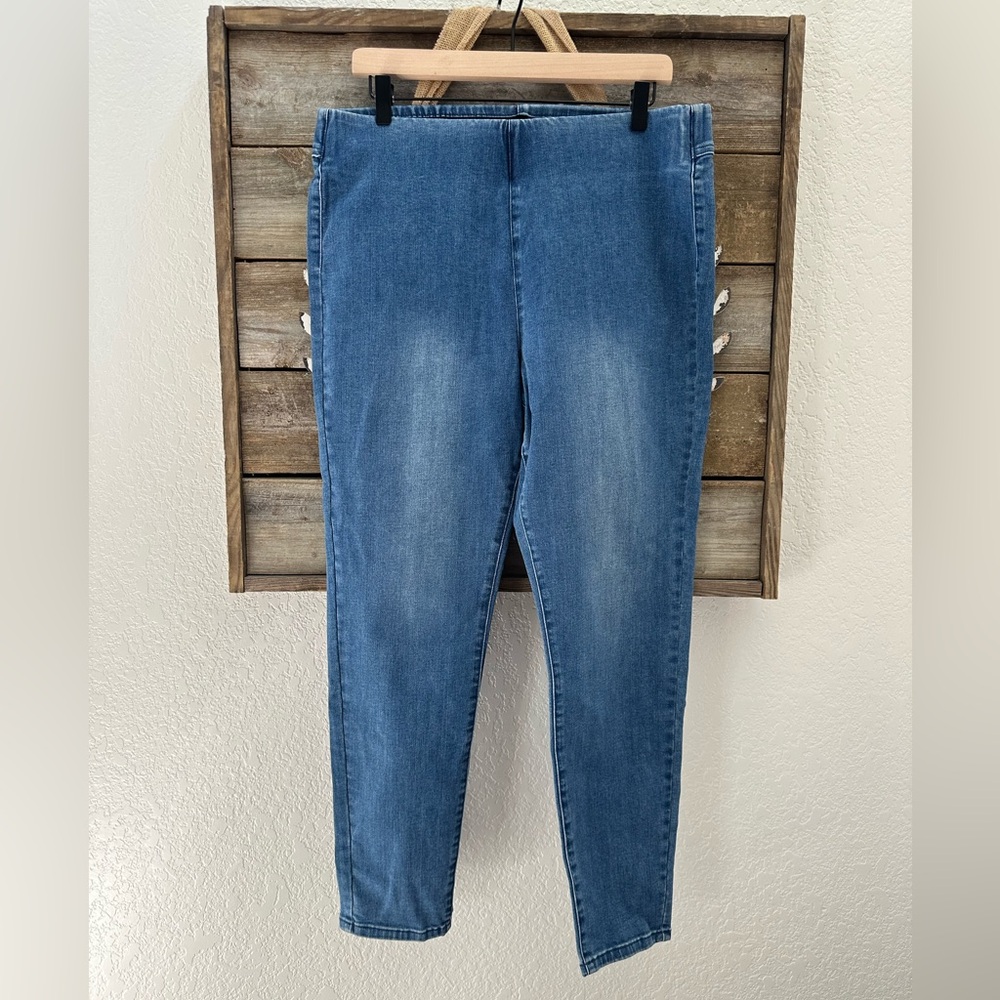 Soft Surroundings Blue Jeggings Comfortable Denim Size Large